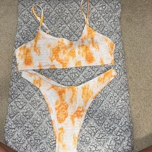 Yellow and orange tie-dye SHEIN Bikini